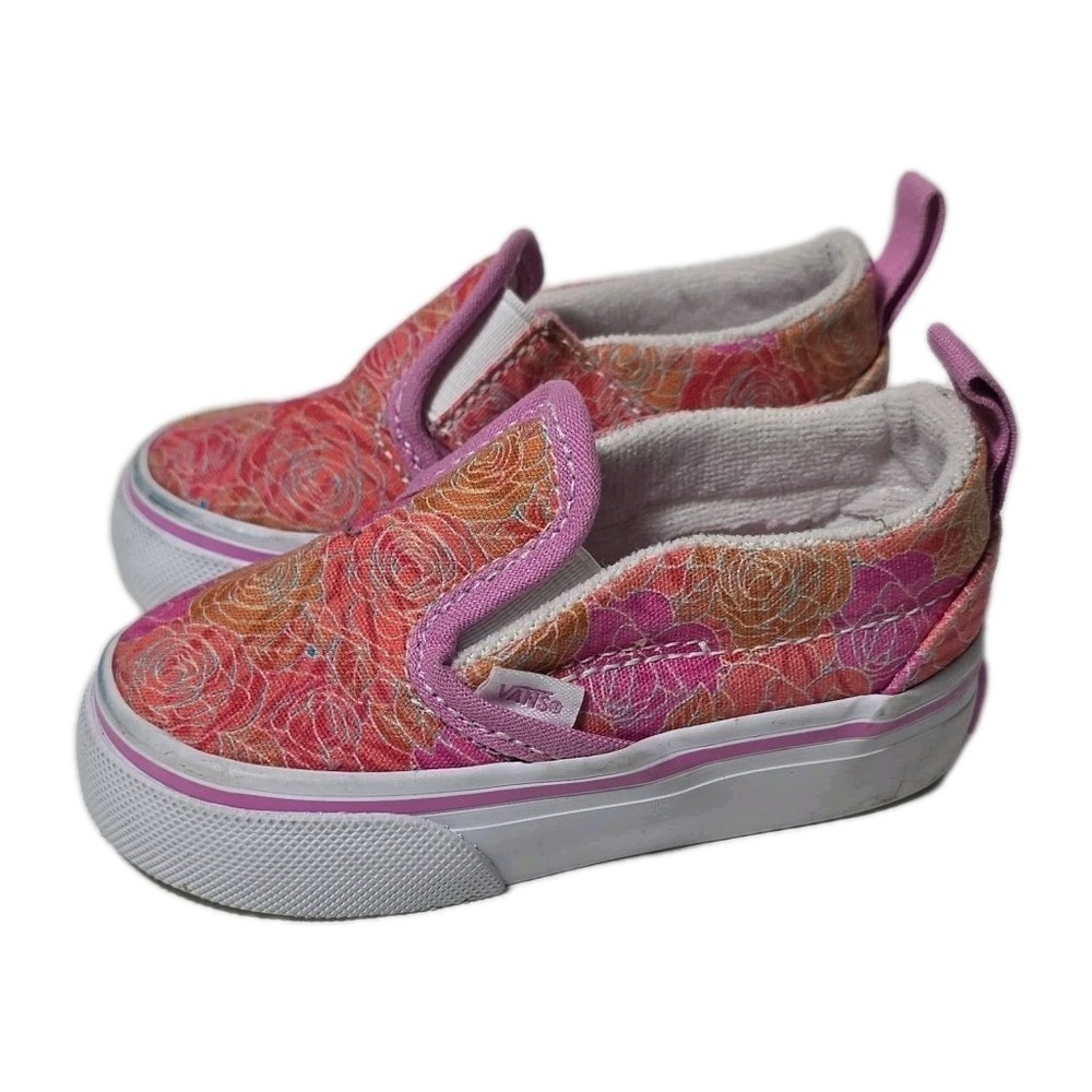 Vans Classic Slip On Blue Purple Sparkle Glitter Shoes Sneakers Infant Girls 4.5